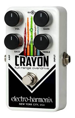 Pedal Electro Harmonix Crayon Overdrive, color E, blanco