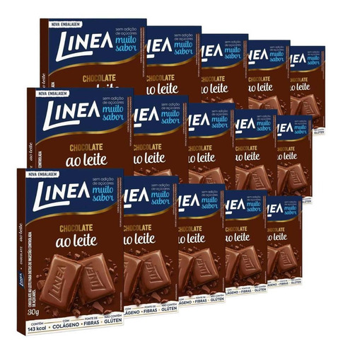 Chocolate Linea Diet Zero Açúcar Ao Leite 15 Barras 30g.