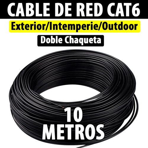 Rollo Cat6 10 Mts Utp Intemperie Outdoor Internet Cctv