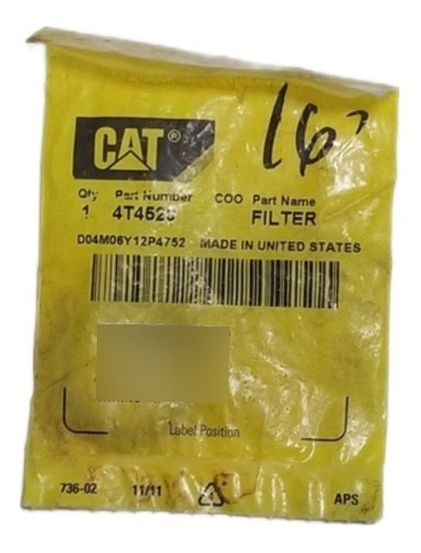 4t4520 Marca Caterpillar Filter Para Equipos 416 416b 416c