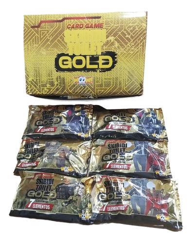 Skibidi Toilet Cartas Gold Pack X6 Sobres