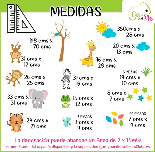 Imagen 2 de 6 de Vinilos Decorativos Infantiles Arbol Unisex Animales Bebe