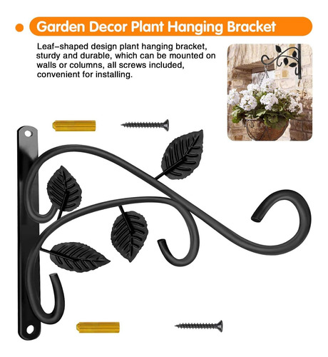 Soporte Plantas Colgantes, Gancho Colgar Pared De 12 Pu...