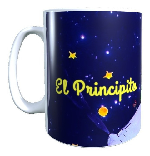 Taza - Tazón Diseño El Principito, Fondo Azul, 320 Cc.