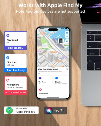 Hiwe Para Magsafe Wallet Stand Con Find My Tracker Soporte 6