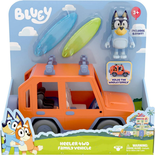 Vehículo Familiar 4wd, Con 1 Figura Y 2 Tablas De Surf Bluey