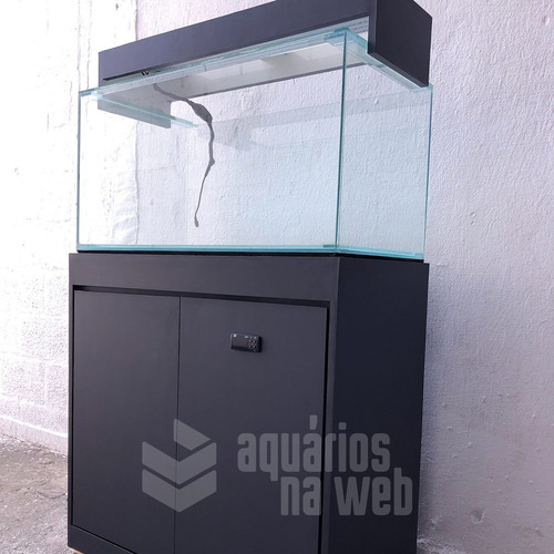 Imagem 2 de 10 de Aquário Com Móvel 128 Litros 80x40x40 Vidro 6mm Retangular