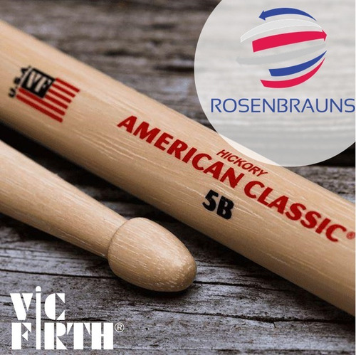 Imagen 4 de 5 de Baquetas Vic Firth American Classic 7a 5a 5b Punta Madera