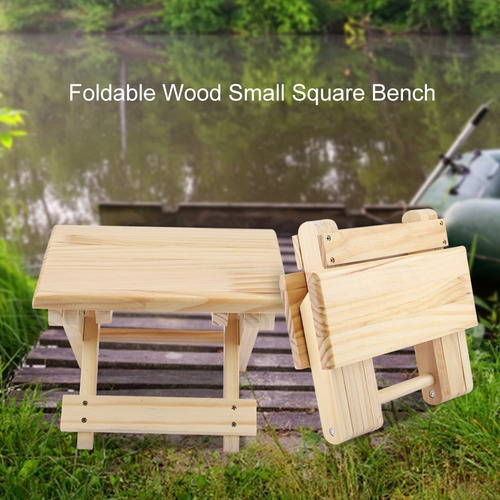 Práctico Banco Pequeño Plegable De Madera Maciza