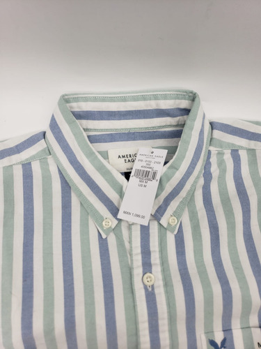 Camisa American Eagle Slim Fit Con Rayas 