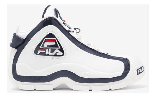 Fila Grant Hill 2 Blanco Con Azul Media Bota De Basquetbol