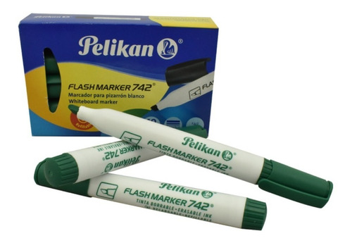 Marcador Borrable Recargable 742 Pelikan Verde Caja *10 Uds