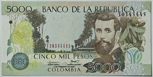 Billete 5000 Pesos 04/feb/2006 Colombia Au