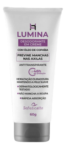 Lumina - Desodorante Anti Manchas 60g Previne Escurecimento