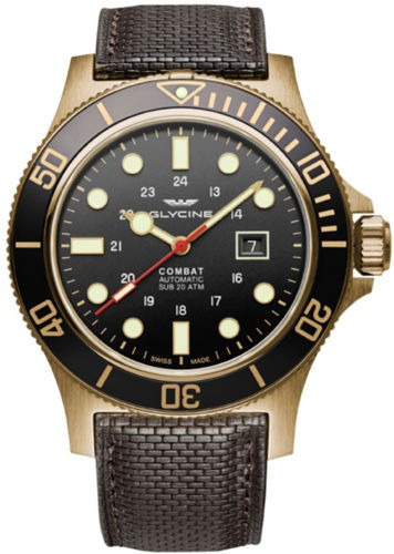Relógio Glycine Combat Sub Automátic 48mm Bronze Novo