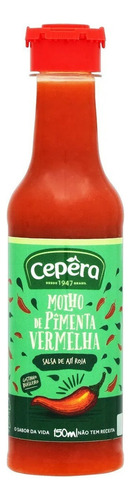 Molho de Pimenta-Vermelha Cepêra sem glúten em frasco 150 ml