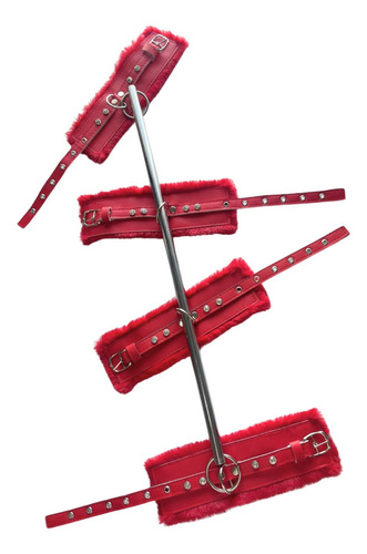 Amarre Esposas Para Manos Y Tobillos Sexy Sensual Arnés Bdsm Color Rojo