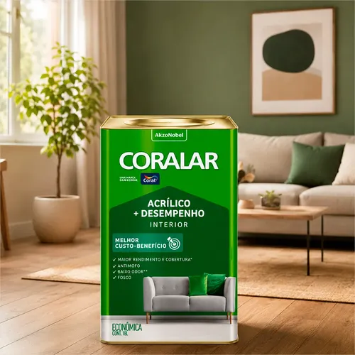 Foto real de Tinta Acrilica Coral Coralar Interna Fosca Alta Cobertura