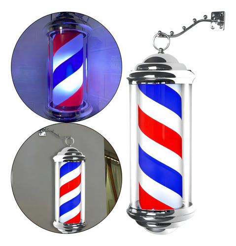 Peluquería Shop Sign Light Rotating Energy Saving Barber Color 40cm Red Blue White Forma De La Base As Described Tipo De Respaldo As Described