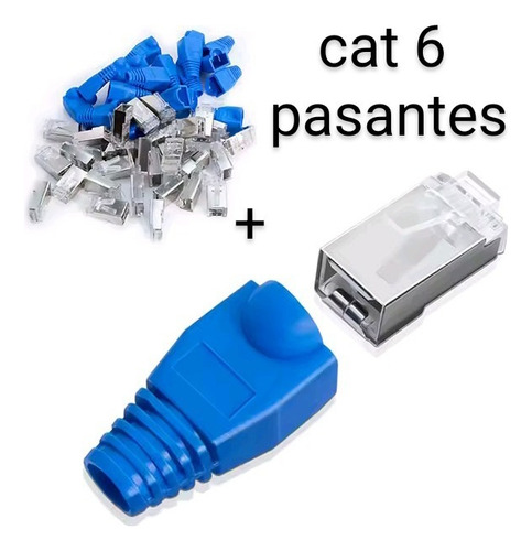 Conectores Rj45 Cat6 Blindados Pasantes X Unidad
