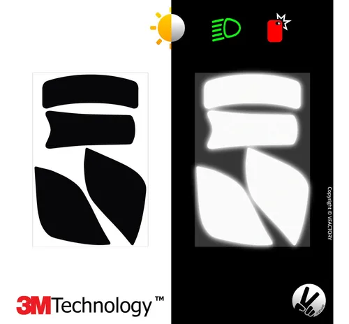 Vfluo - Kit De Pegatinas Reflectantes - Casco De Moto Roof .