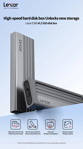 Gaveta Case Externo Lexar E300 Enclosure Ssd M2 Nvme Usb 3.2