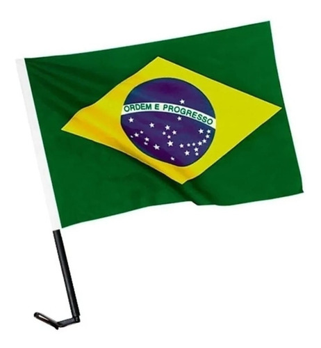Bandeira Do Brasil Tecido Haste Vidro Janela Lateral Carro