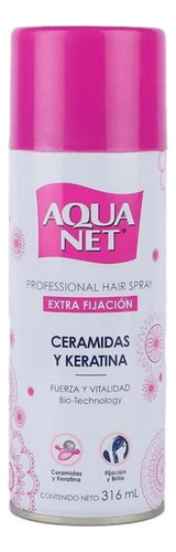 Spray Para Cabello Aqua Net Ceramidas Y Keratina Extra Fijac