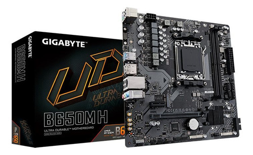 Placa madre Gigabyte B650m HD DDR5 Socket AMD Am5 M-ATX, color negro