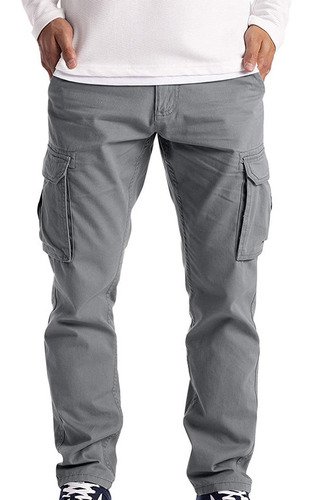 Pantalón Cargo Casual Para Hombre Con Múltiples Bolsillos.