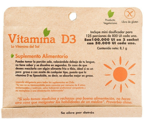Pack 2 Vitamina D3  Dulzura Natural. Agro Servicio.