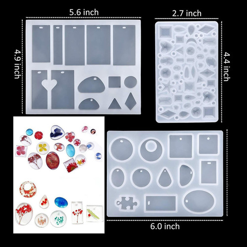 142x Molde De Resina Kit De Silicona Colgante Pulsera Molde