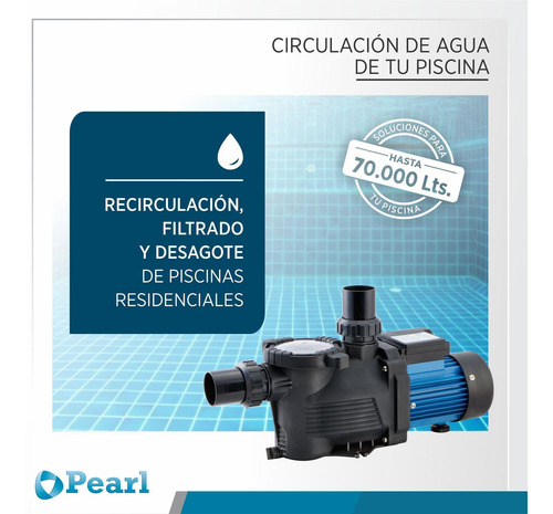 Bomba Pileta Autocebante Pearl Mini Pool 75m 0.75 Hp