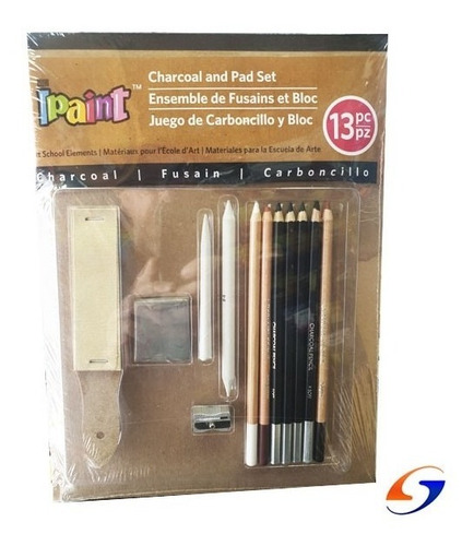 Imagen 1 de 3 de Lapices Dibujo Sinoart Set Carboncillo. Serviciopapelero