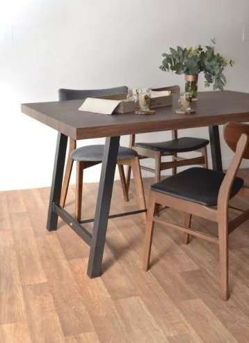 Imagen 2 de 10 de Mesa De Comedor Pixie Walnut 120x80cm Industrial + C