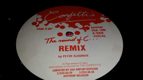Confettis The Sound Of C (remix) Vinilo Maxi Belgium 88 (Usado)