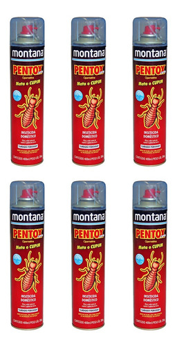 6 Anti Cupim E Brocas Pentox Spray Base Agua 400ml Montana