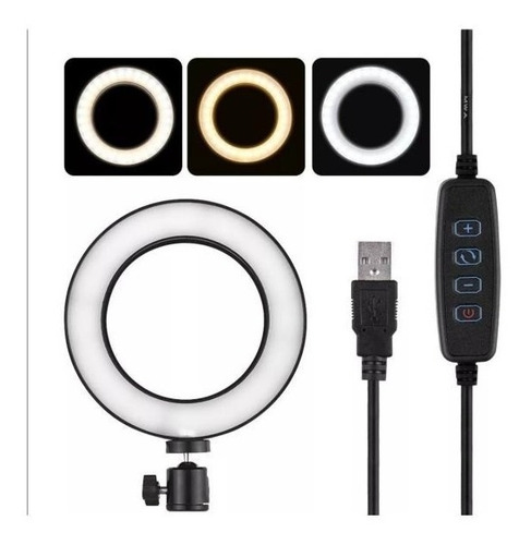 Aro De Luz Led 26cm + Trípode 2m + Adaptador Celular Camara