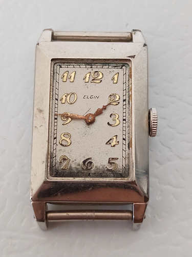 Reloj Elgin Vintage Chapa De Oro 14k Blanco Para Reparar 