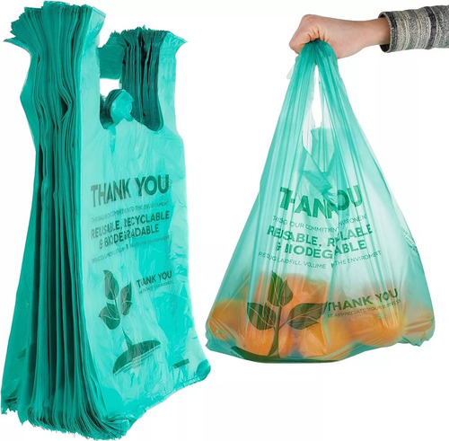 Bolsas Camiseta Bio Compostables Aprobadas 60x70 X 100 Uni ©