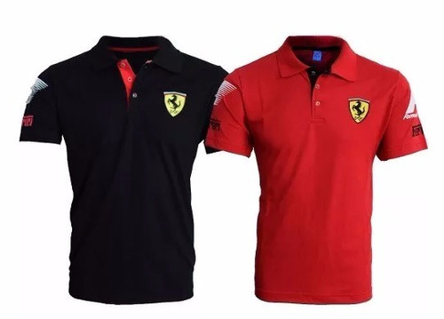 Kit 7 Camisa Polo Ferrari Bordada Masculina