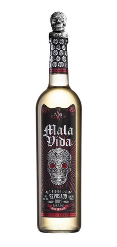 Imagen 1 de 2 de Pack De 4 Tequila Mala Vida Reposado 700 Ml