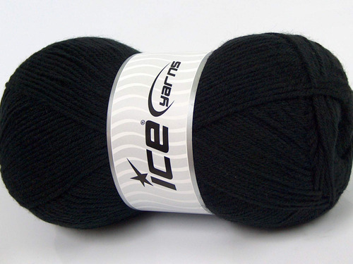 Lote 4 Hilado Hielo 100 Grs Suave Fino Color Negro