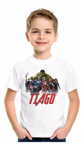 Remera Personalizada Cumpleaños Niños Vengadores