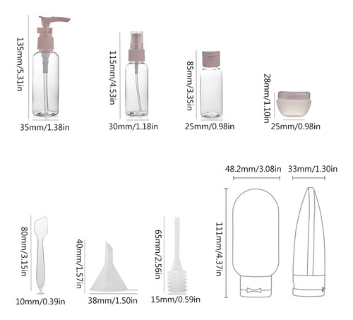 Juego De Botellas (4 #mold) Para Viajes, Loción En Aerosol,