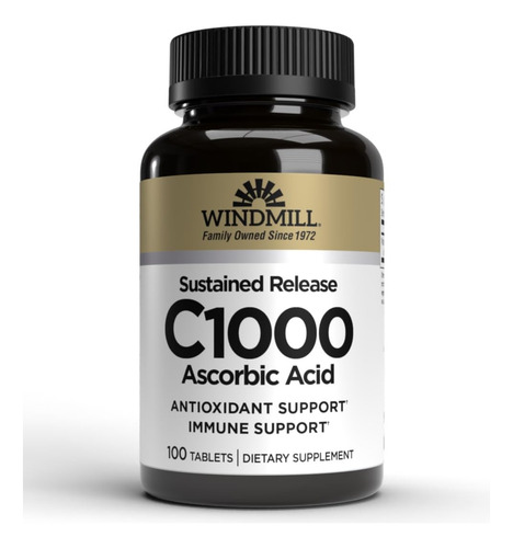 Tabletas De Vitamina C-1000 De Molino De Viento Nwlme