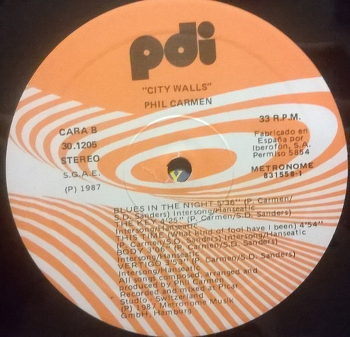 Phil Carmen - City Walls _ Vinilo