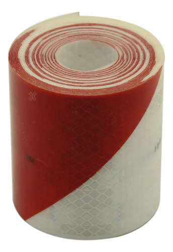 Banda Reflectiva Cebrada Homologado Rollo 3m 5mts X 7.5cm Color Rojo/blanco Rayado