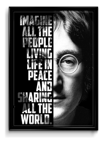 Cuadro John Lennon Imagine 30x40 (marco+lámina+vidrio)