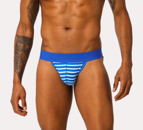 Calzon Suspensorio Rayas Hombre Jockstrap Algodon Ropa Inter